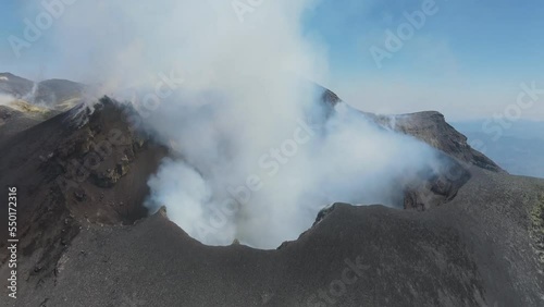 Mount Etna, Sicily - Tallest active volcano of Europe 3329 m in Italy. (aerial photography) photo