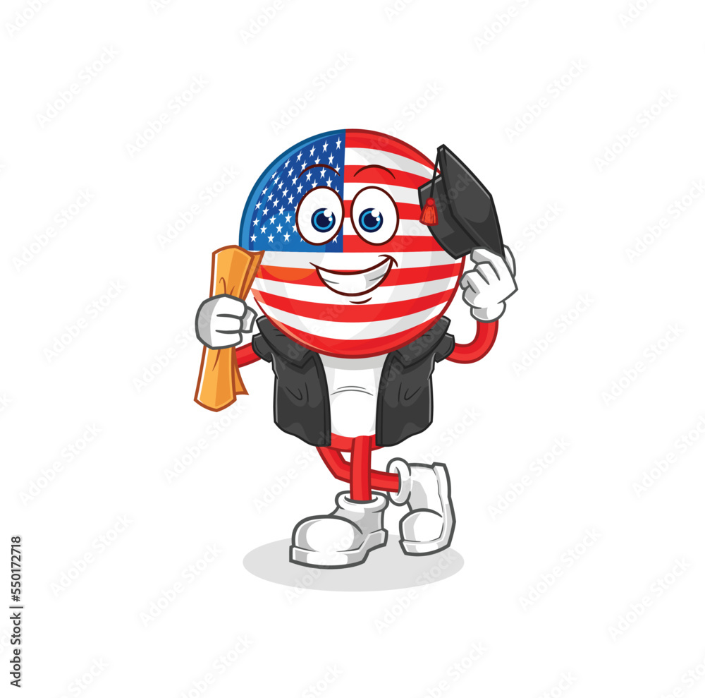 america graduation vector. cartoon character
