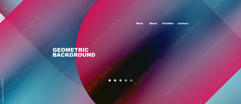 Abstract circles and round shapes landing page background. Vector Illustration For Wallpaper, Banner, Background, Card, Book Illustration, landing page. Pattern design concept