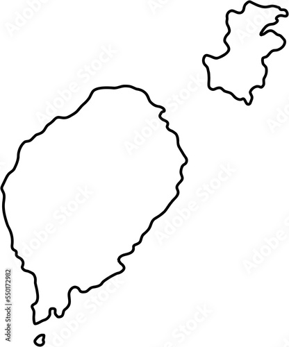 doodle freehand drawing of sao tome map.