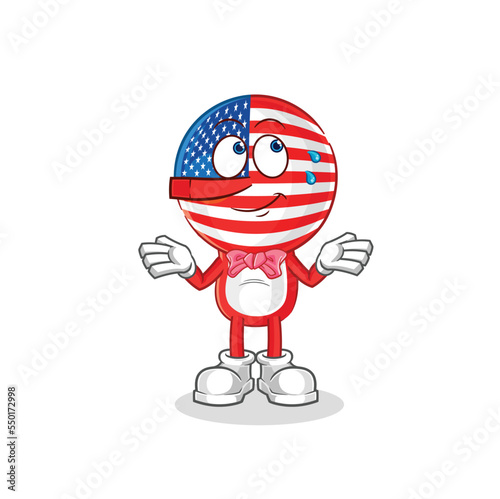 america lie like Pinocchio character. cartoon mascot vector