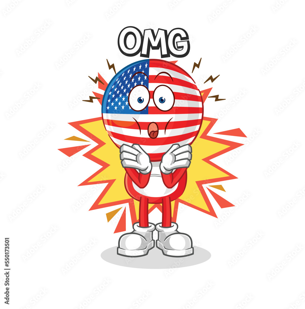 america Oh my God vector. cartoon character