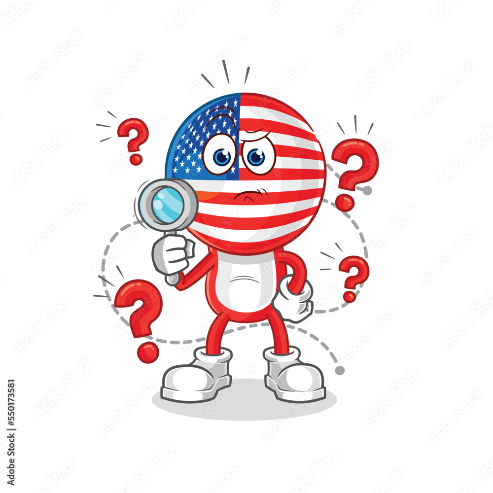 america searching illustration. character vector america searching illustration. character vector