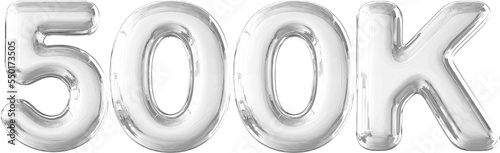 500k Follower Silver Balloon Number 3D
