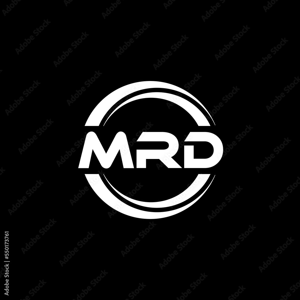 Merd Logo MRD letter logo design with black background in illustrator, vector ...