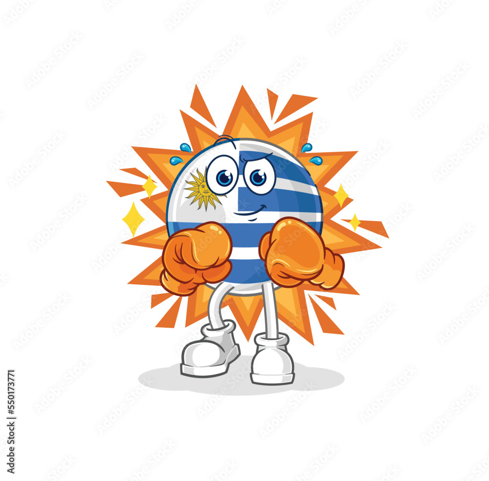 uruguay boxer character. cartoon mascot vector
