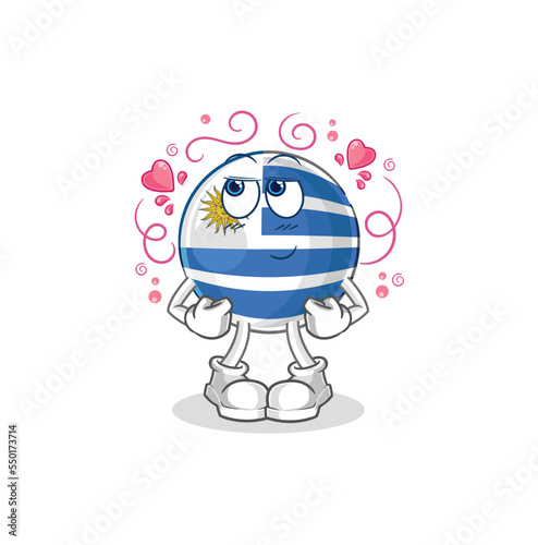 uruguay shy vector. cartoon character