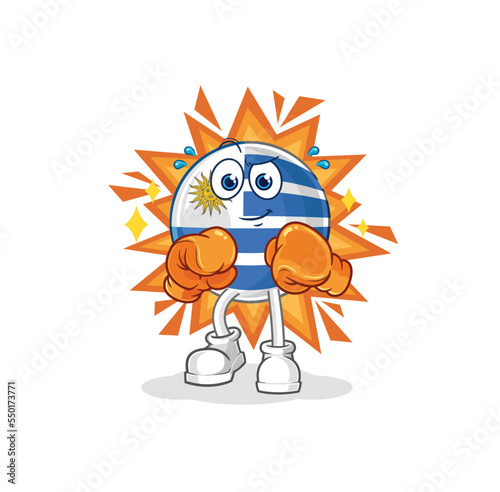 uruguay boxer character. cartoon mascot vector