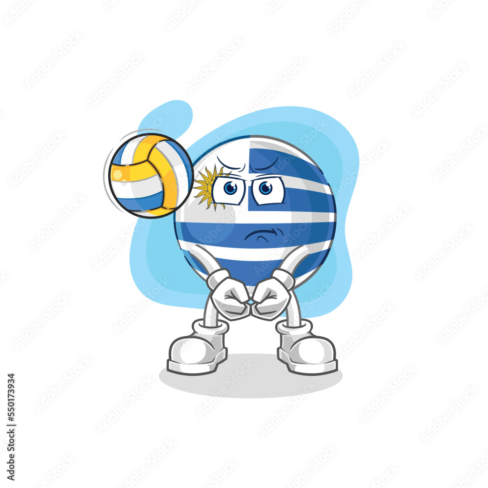 Fototapeta premium uruguay play volleyball mascot. cartoon vector