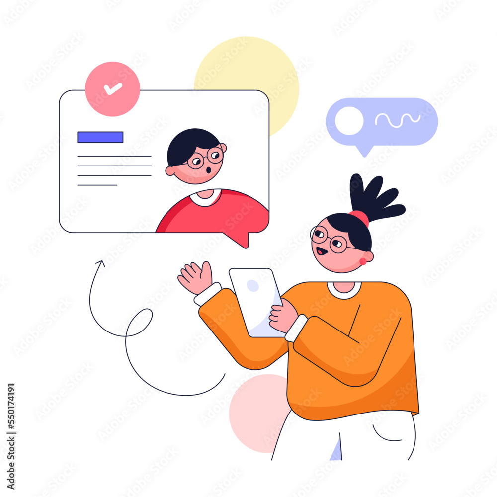 Modern flat illustration of online meeting 