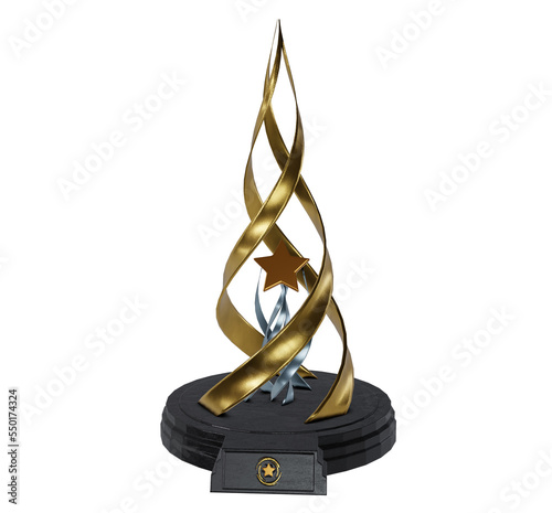 Star Trophy win reward high quality 3d render
