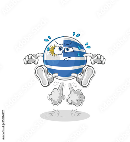 uruguay fart jumping illustration. character vector
