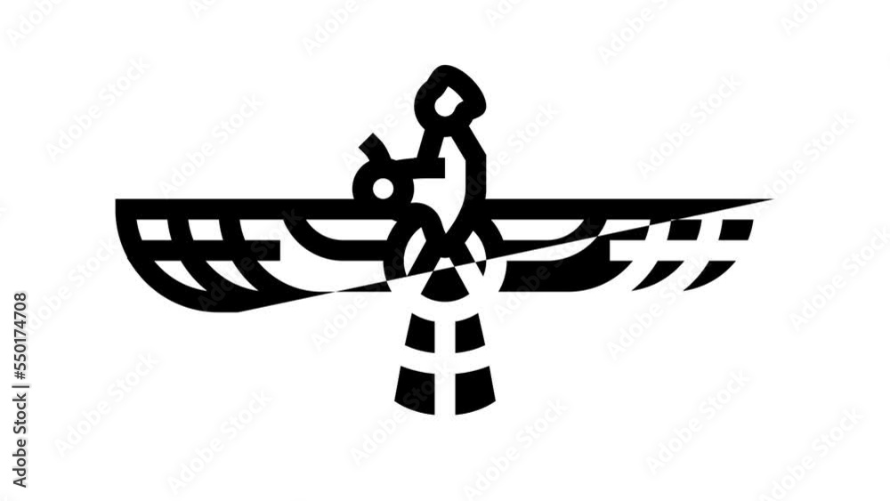 zoroastrianism religion line icon animation zoroastrianism religion line icon animation
