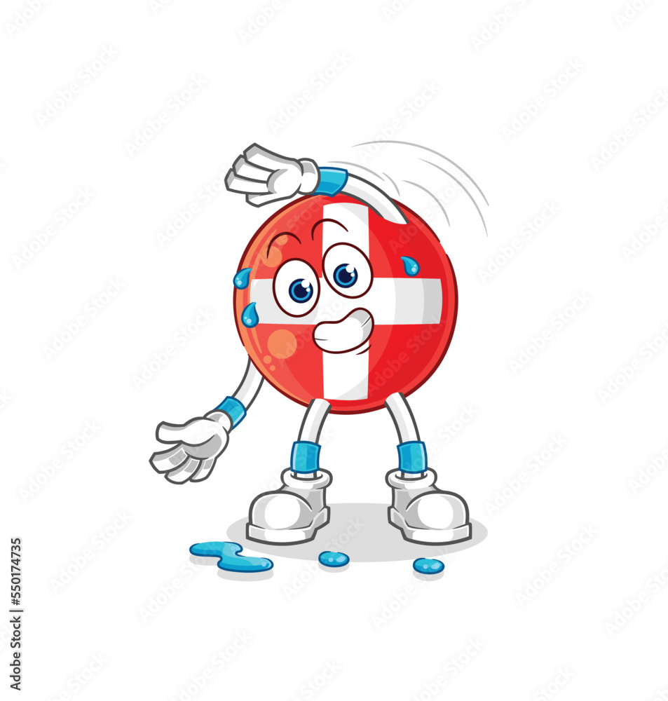 swiss stretching character. cartoon mascot vector