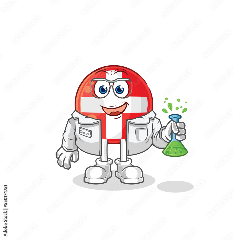 swiss scientist character. cartoon mascot vector swiss scientist character. cartoon mascot vector