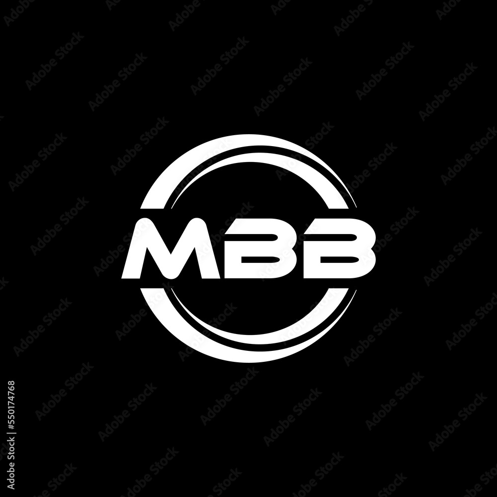 MBB letter logo design with black background in illustrator, vector ...