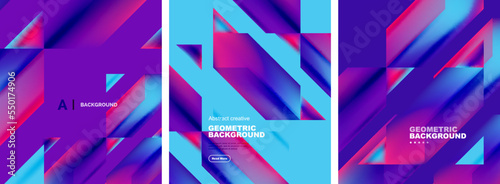 Set of abstract backgrounds. Overlapping geometric elements composition. Vector Illustration For Wallpaper, Banner, Background, Card, Book Illustration, landing page