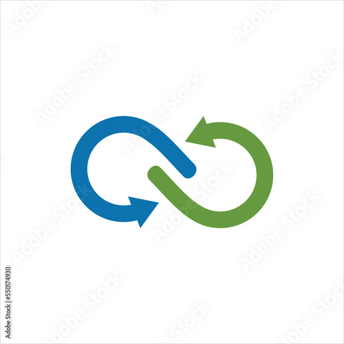 symbol connect and infinity logo template vector
