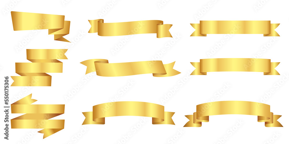 Golden Ribbon Vector Design Set,
금색리본 벡터디자인 셋트