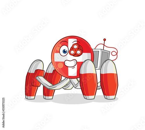 swiss future robot vector. cartoon character