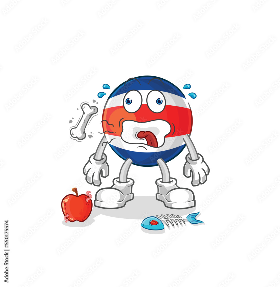 costa rica burp mascot. cartoon vector costa rica burp mascot. cartoon vector
