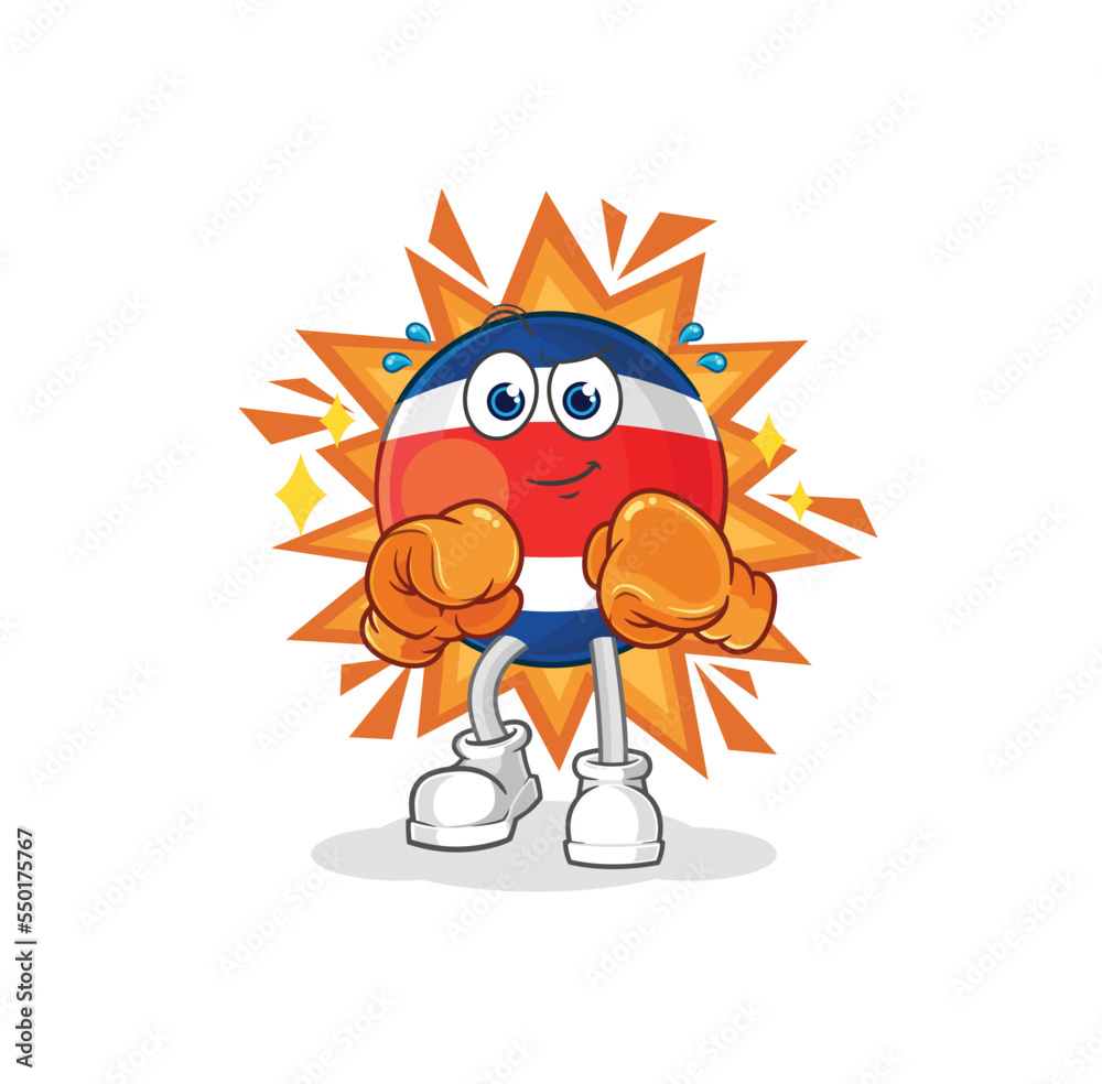 costa rica boxer character. cartoon mascot vector
