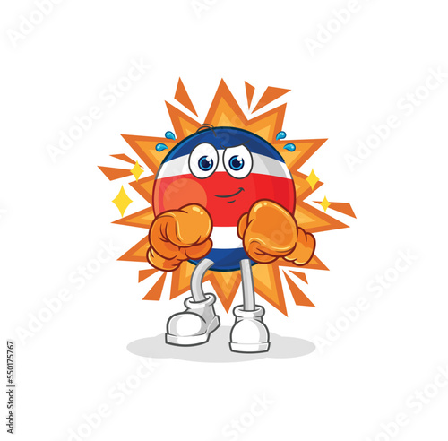 costa rica boxer character. cartoon mascot vector