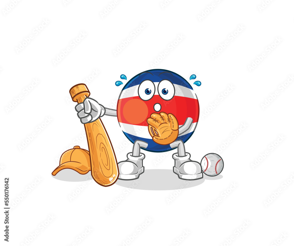 costa rica baseball Catcher cartoon. cartoon mascot vector