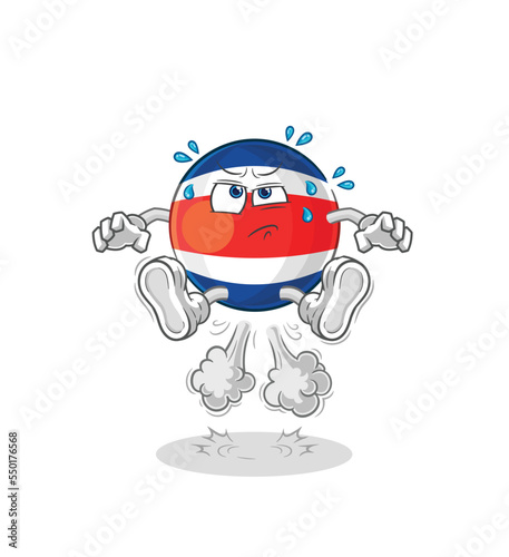 costa rica fart jumping illustration. character vector