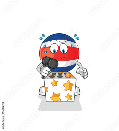 costa rica play whack a mole mascot. cartoon vector