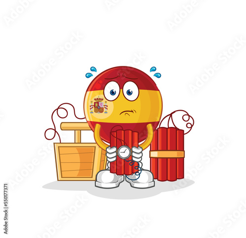 Wallpaper Mural spain holding dynamite character. cartoon mascot vector Torontodigital.ca