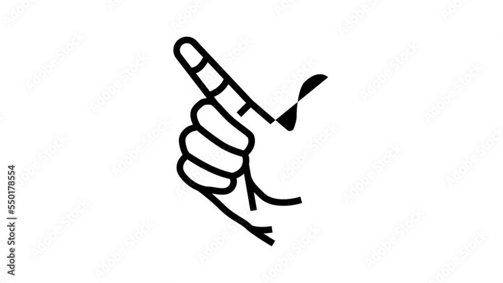 press click line icon animation