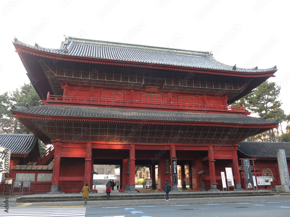 東京・芝の増上寺（三解脱門）　Zojoji Temple (Main Gate)