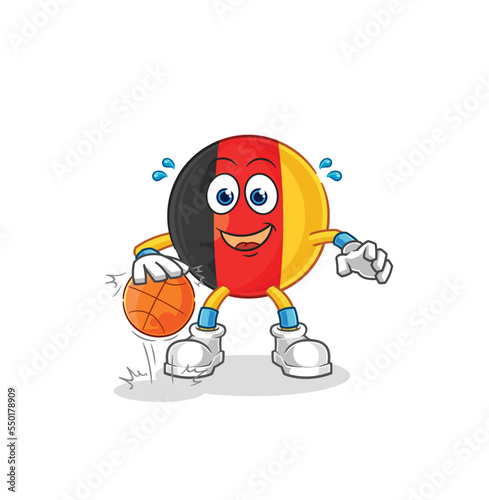 belgium dribble basketball character. cartoon mascot vector