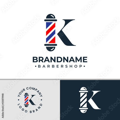 Letter K Barbershop Logo, suitable for any business related to barbershop with K initial.