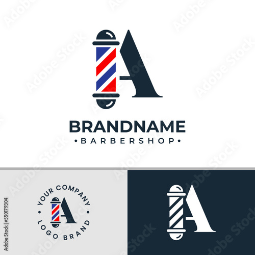 Letter A Barbershop Logo, suitable for any business related to barbershop with A initial.