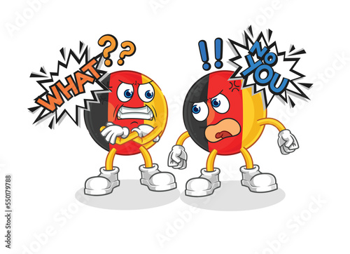 belgium arguing each other cartoon vector