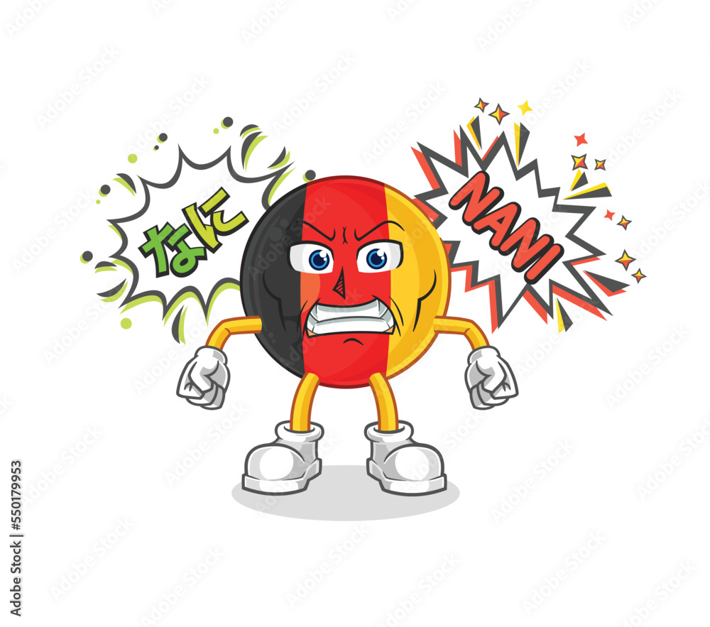 belgium anime angry vector. cartoon character
