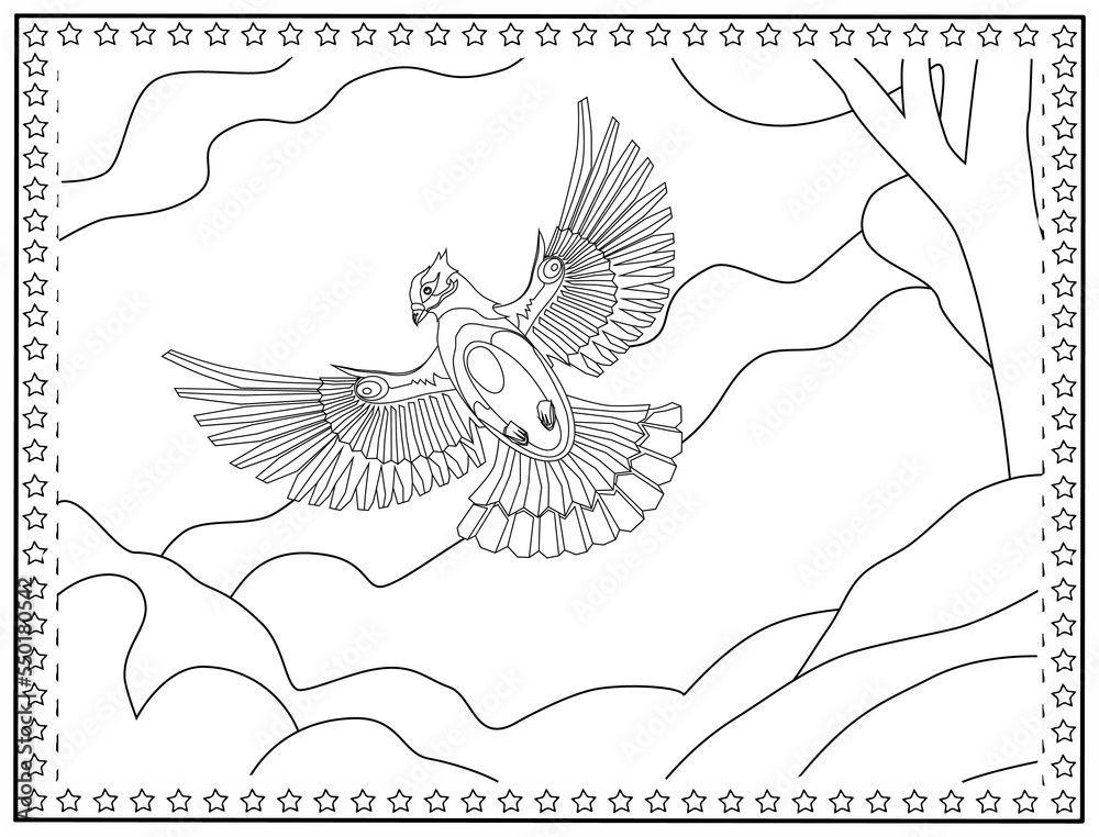 coloring page , design for relaxation.Easy coloring book for kids and