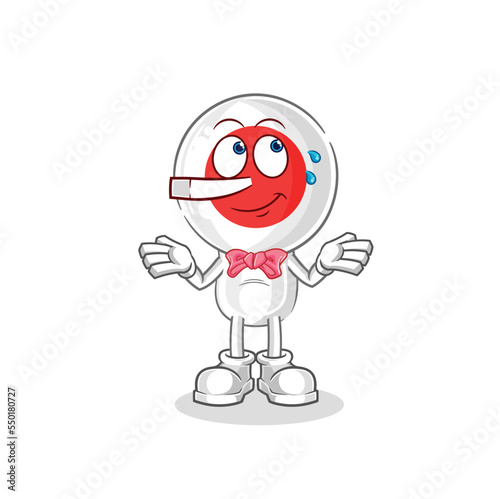 japan lie like Pinocchio character. cartoon mascot vector