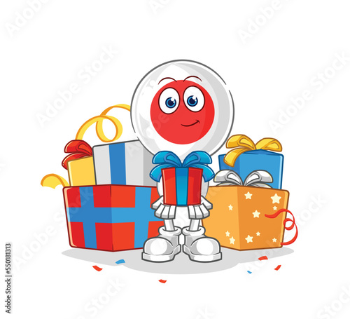 Wallpaper Mural japan give gifts mascot. cartoon vector Torontodigital.ca