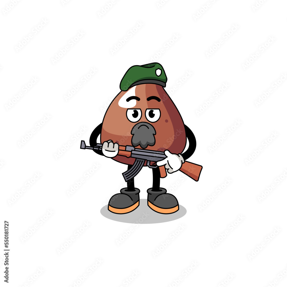 Character cartoon of choco chip as a special force