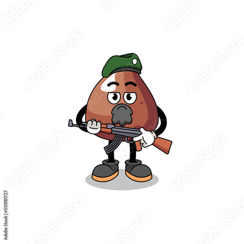 Character cartoon of choco chip as a special force
