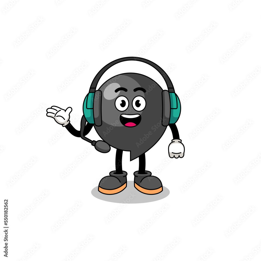 Mascot Illustration of comma symbol as a customer services Mascot Illustration of comma symbol as a customer services