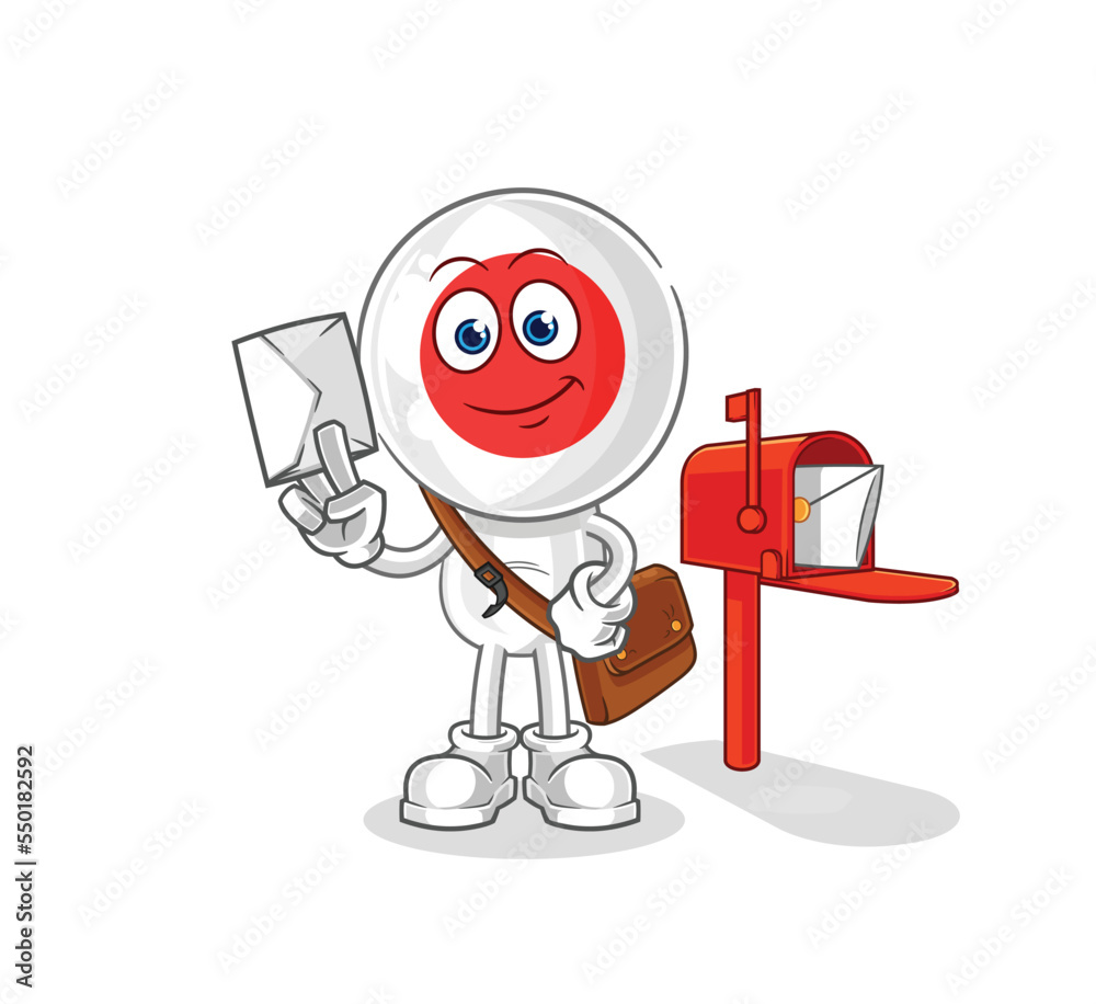 Fototapeta premium japan postman vector. cartoon character