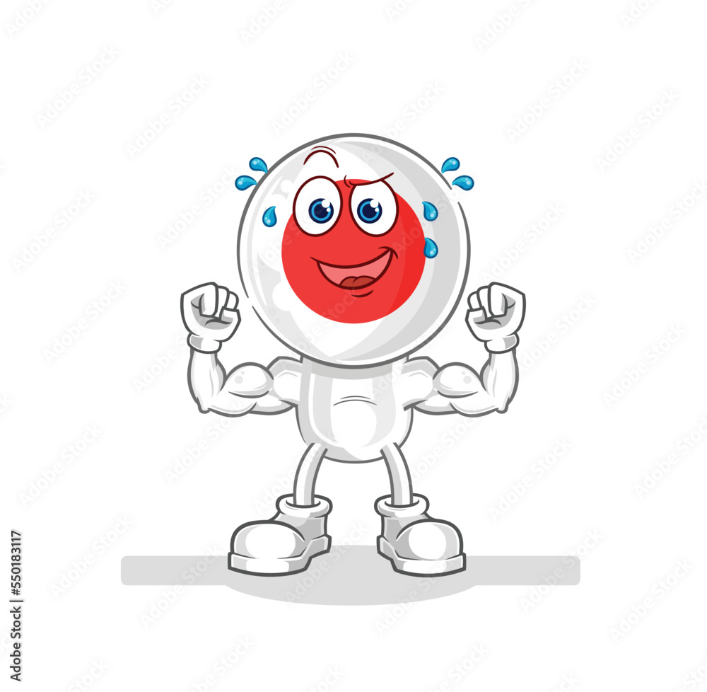 japan muscular cartoon. cartoon mascot vector