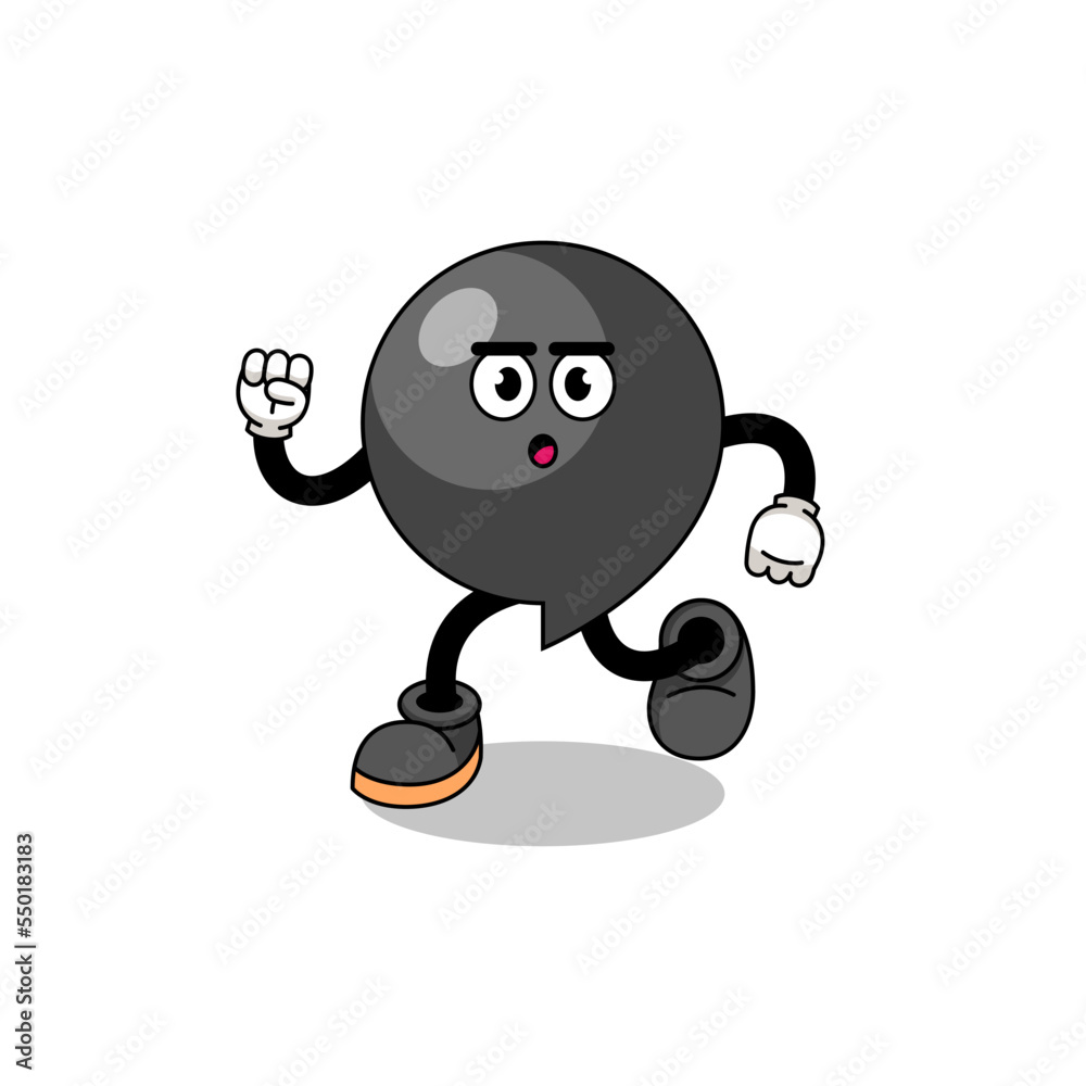 running comma symbol mascot illustration running comma symbol mascot illustration