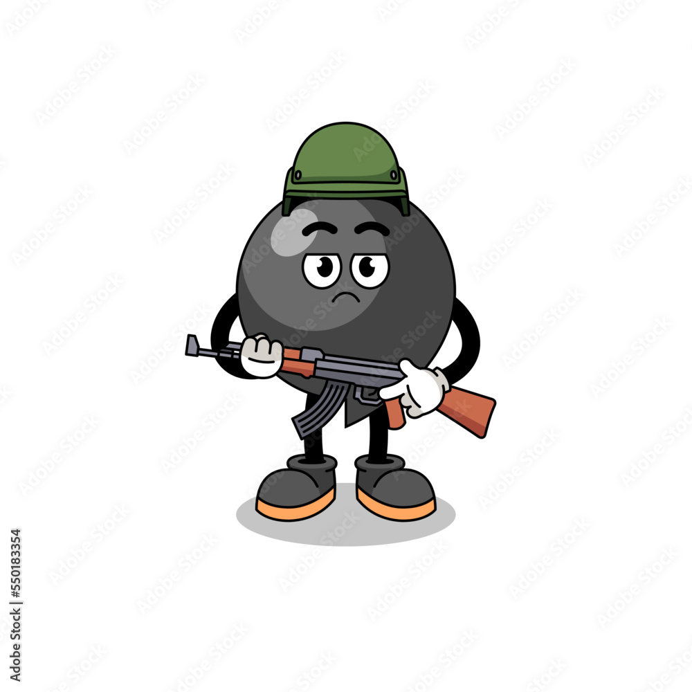 Cartoon of comma symbol soldier Cartoon of comma symbol soldier