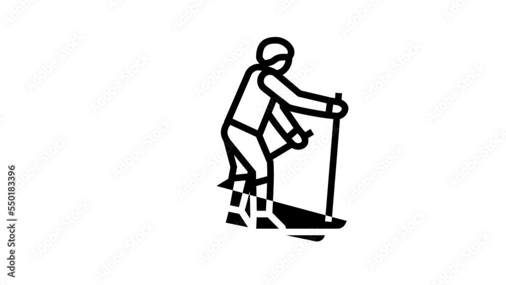 skiing extreme winter sport line icon animation skiing extreme winter sport line icon animation
