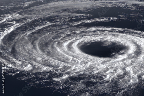 top view of the Ian American hurricane in Florida seen from the satellite